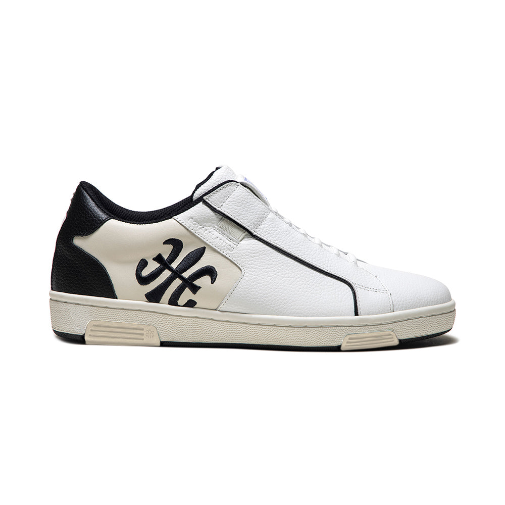 Men's Adelaide White Black Leather Sneakers 02641-009