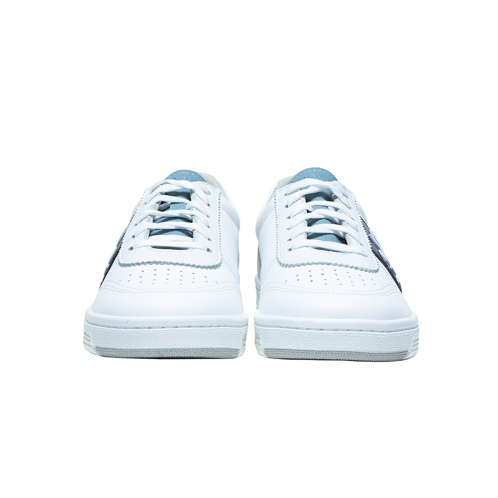Men's Dreamer White Blue Logo Leather Sneakers 08114-065