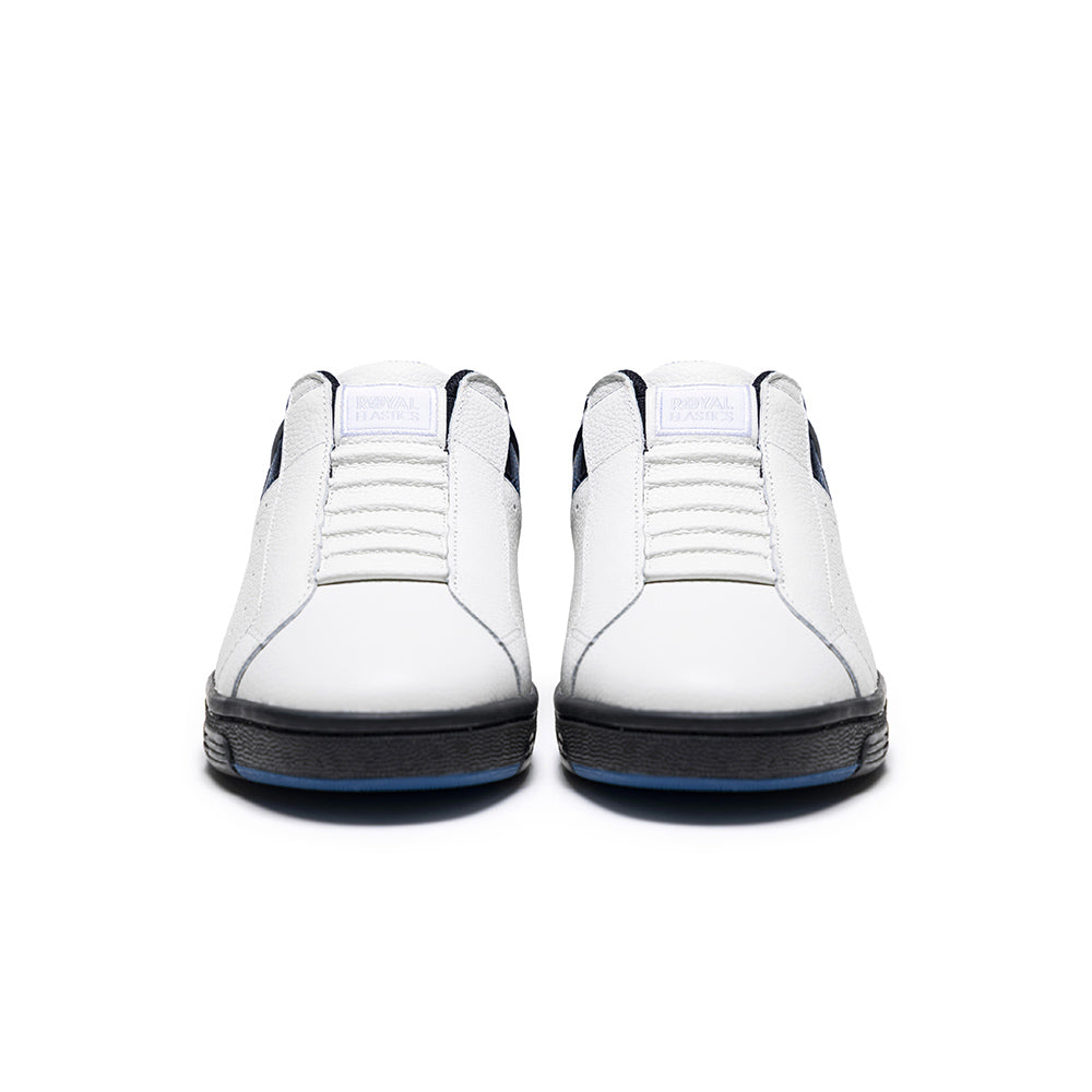 Men's Icon OG White Blue Black Logo Leather Sneakers