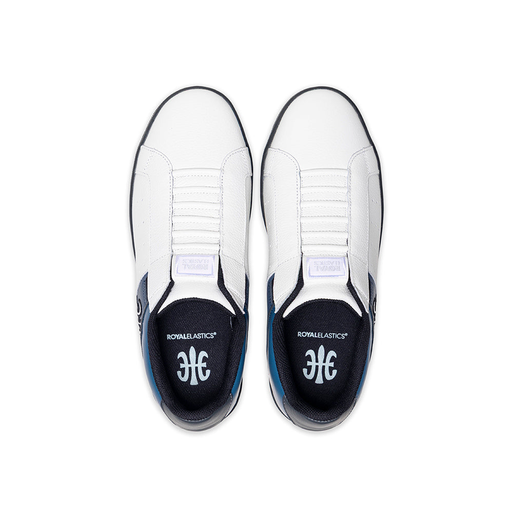 Men's Icon OG White Blue Black Logo Leather Sneakers