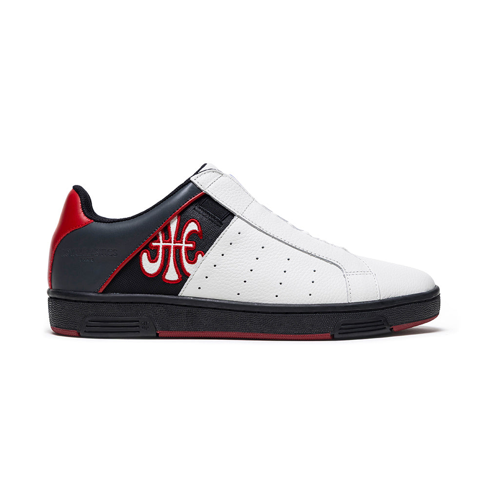Men's Icon OG White Black Red Logo Leather Sneakers