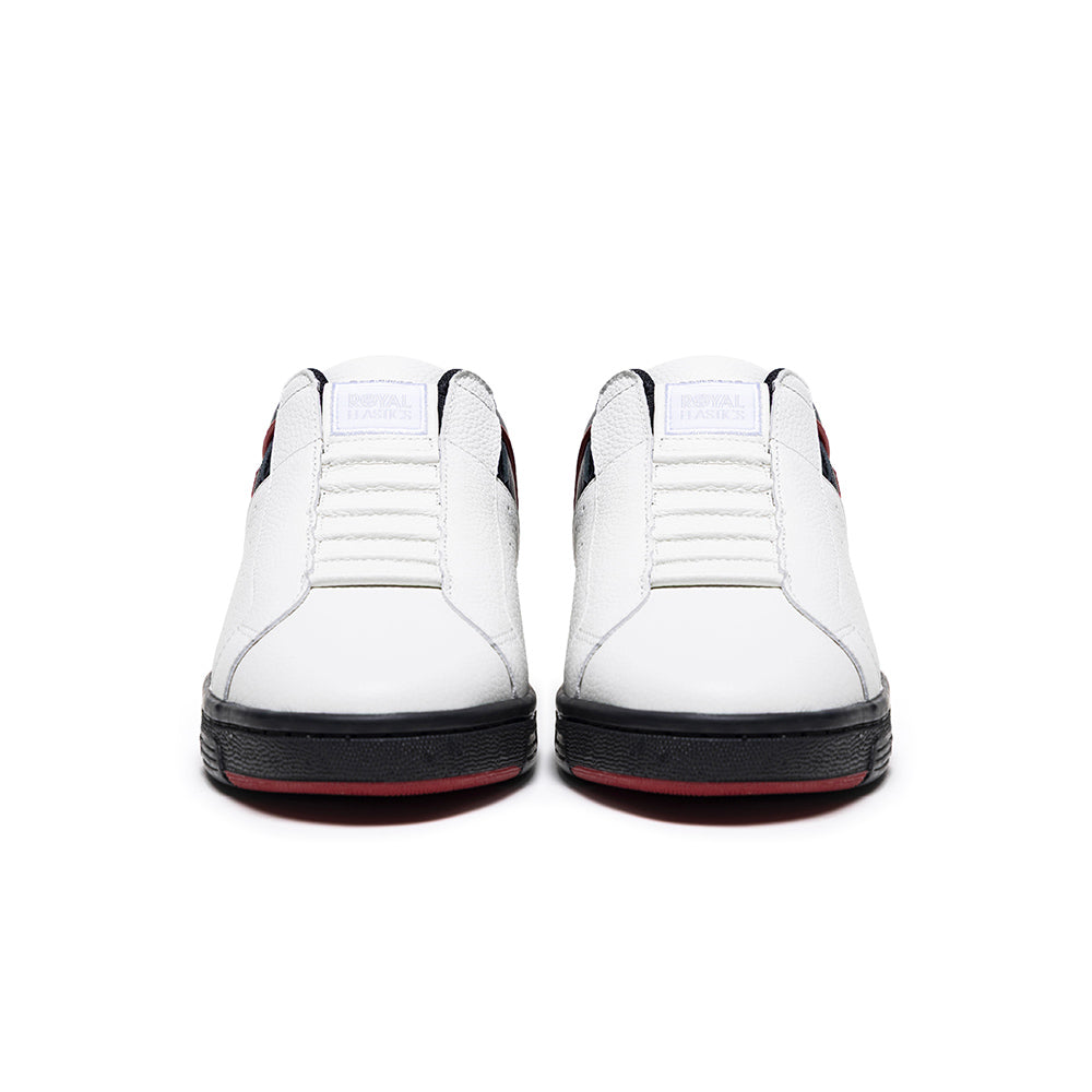 Men's Icon OG White Black Red Logo Leather Sneakers