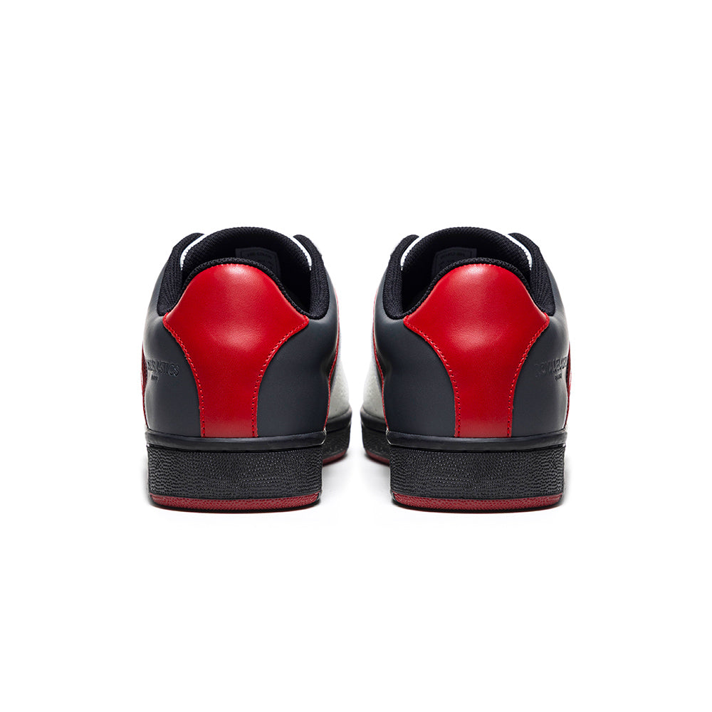 Men's Icon OG White Black Red Logo Leather Sneakers