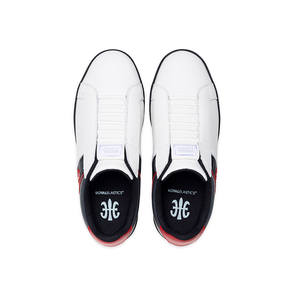Men's Icon OG White Black Red Logo Leather Sneakers