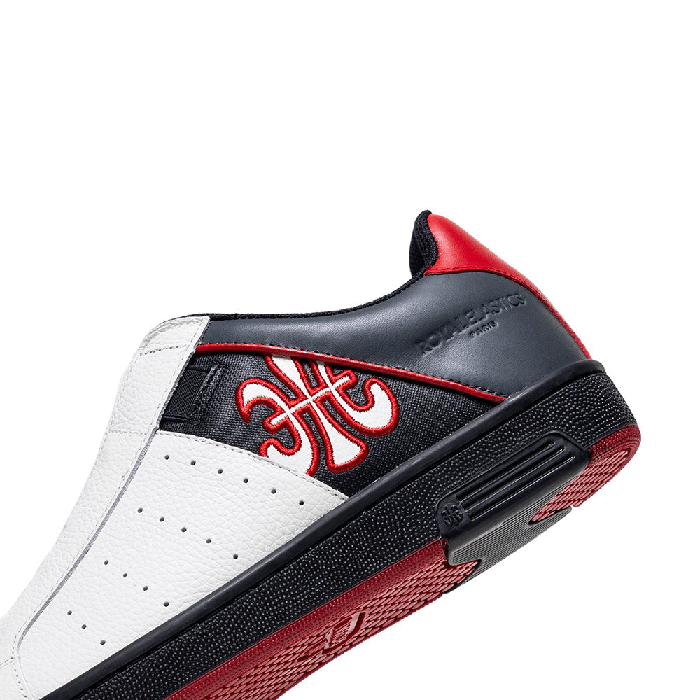 Men's Icon OG White Black Red Logo Leather Sneakers