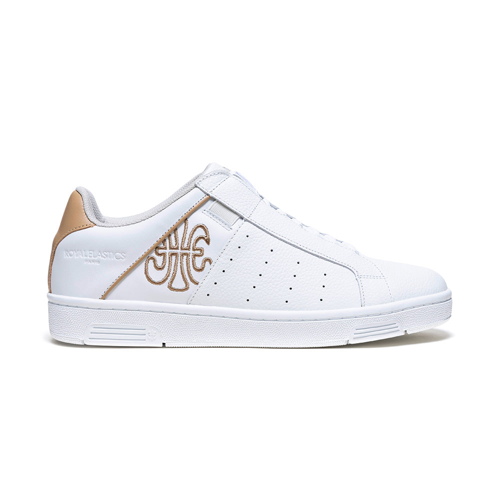 Men's Icon OG White Beige Logo Leather Sneakers 001953-007