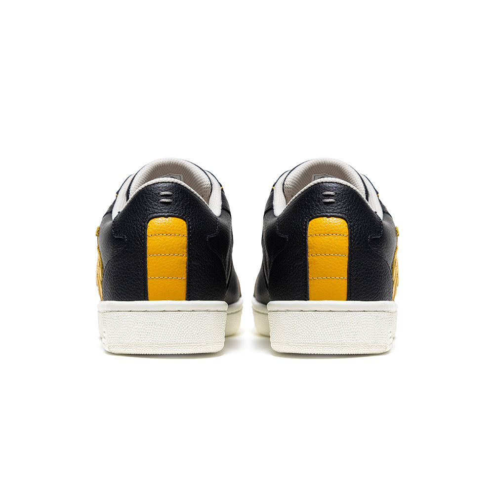 Men's Adelaide Black Yellow Leather Sneakers