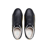 Men's Adelaide Black Yellow Leather Sneakers