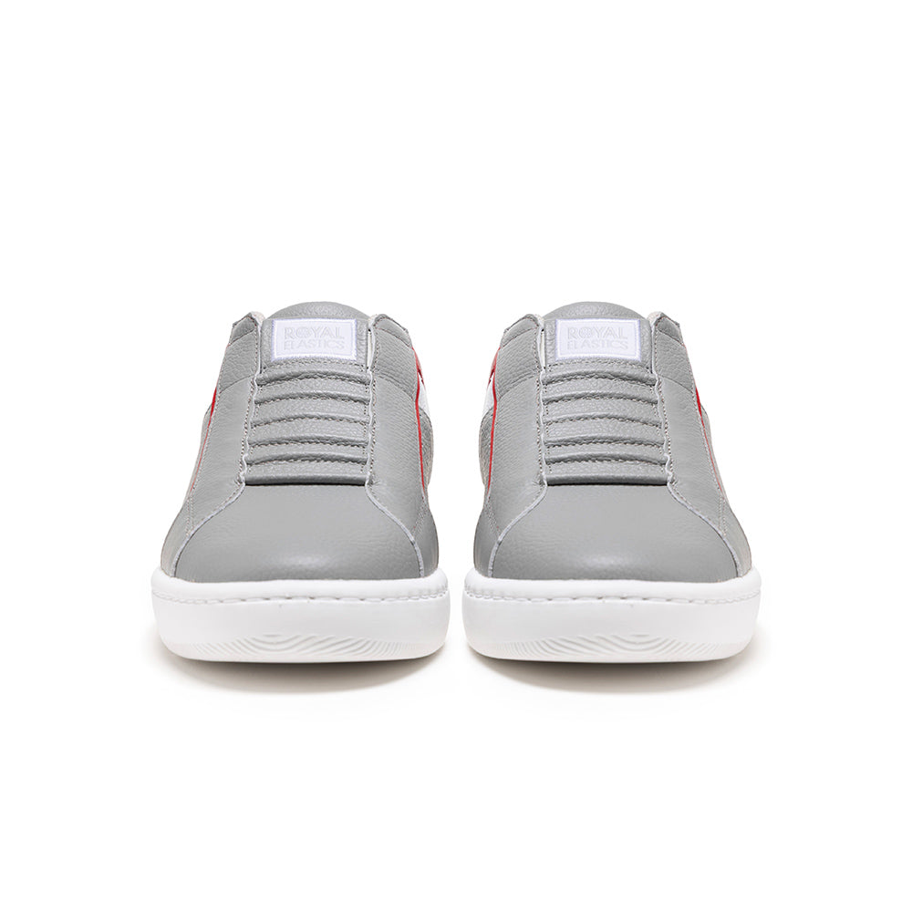 Men's Icon 2.0 Gray Red White Logo Leather Sneakers 006552-810