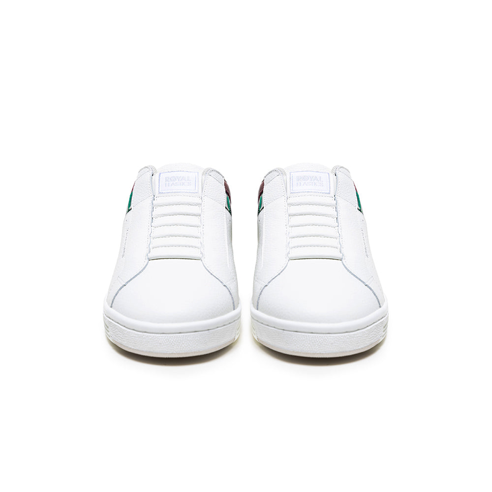 Men's Icon OG White Green Red Logo Leather Sneakers