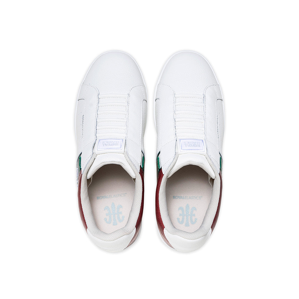 Men's Icon OG White Green Red Logo Leather Sneakers