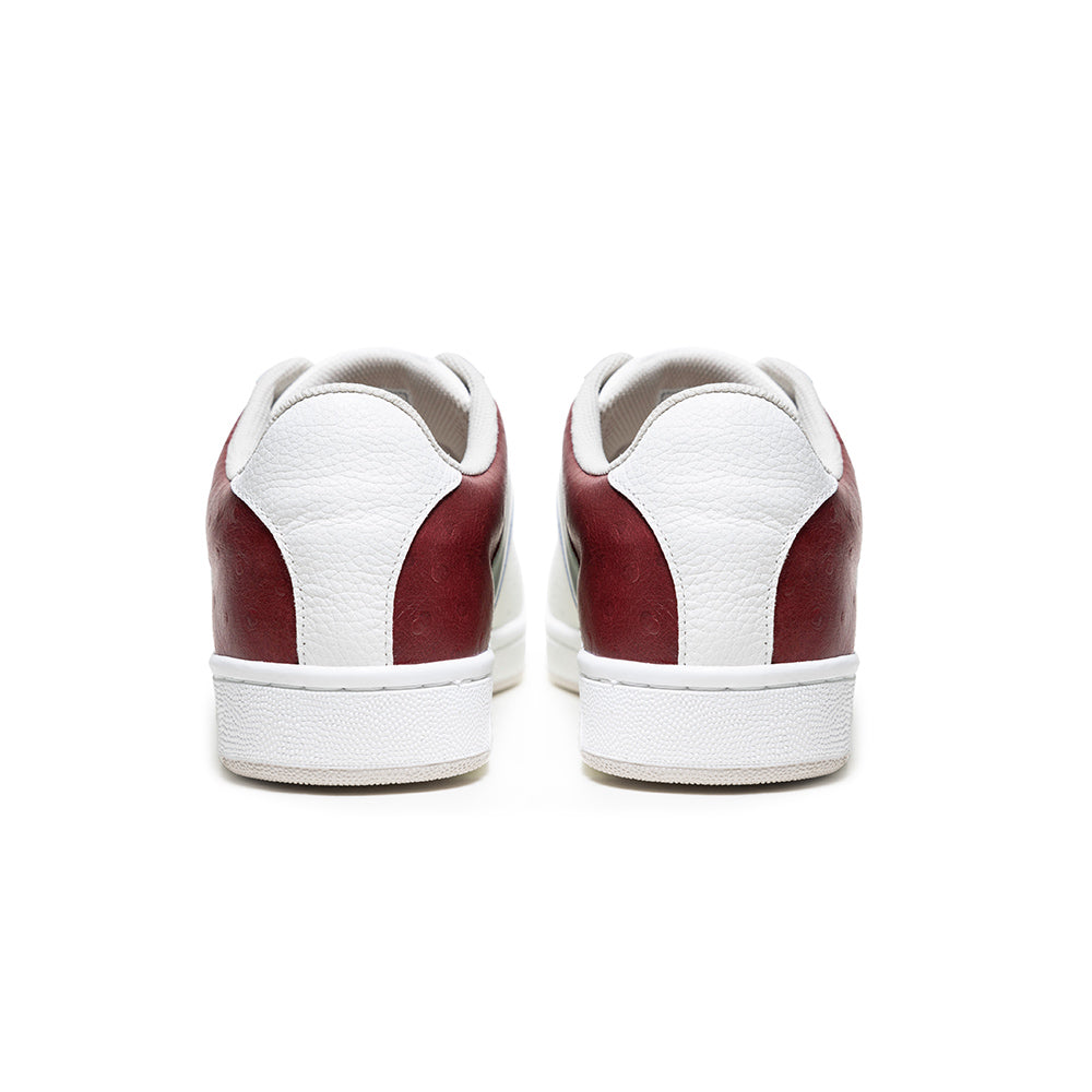 Men's Icon OG White Green Red Logo Leather Sneakers