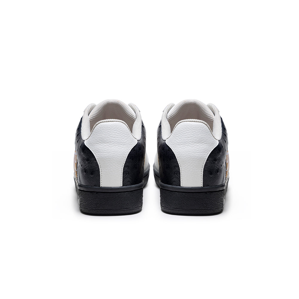 Men's Icon OG White Brown Black Logo Leather Sneakers
