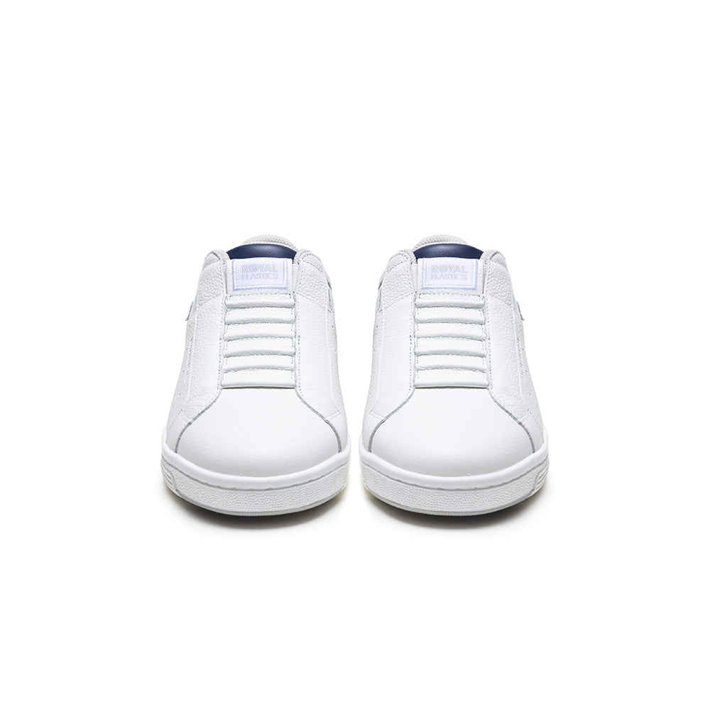 Men's Icon OG White Blue Logo Leather Sneakers