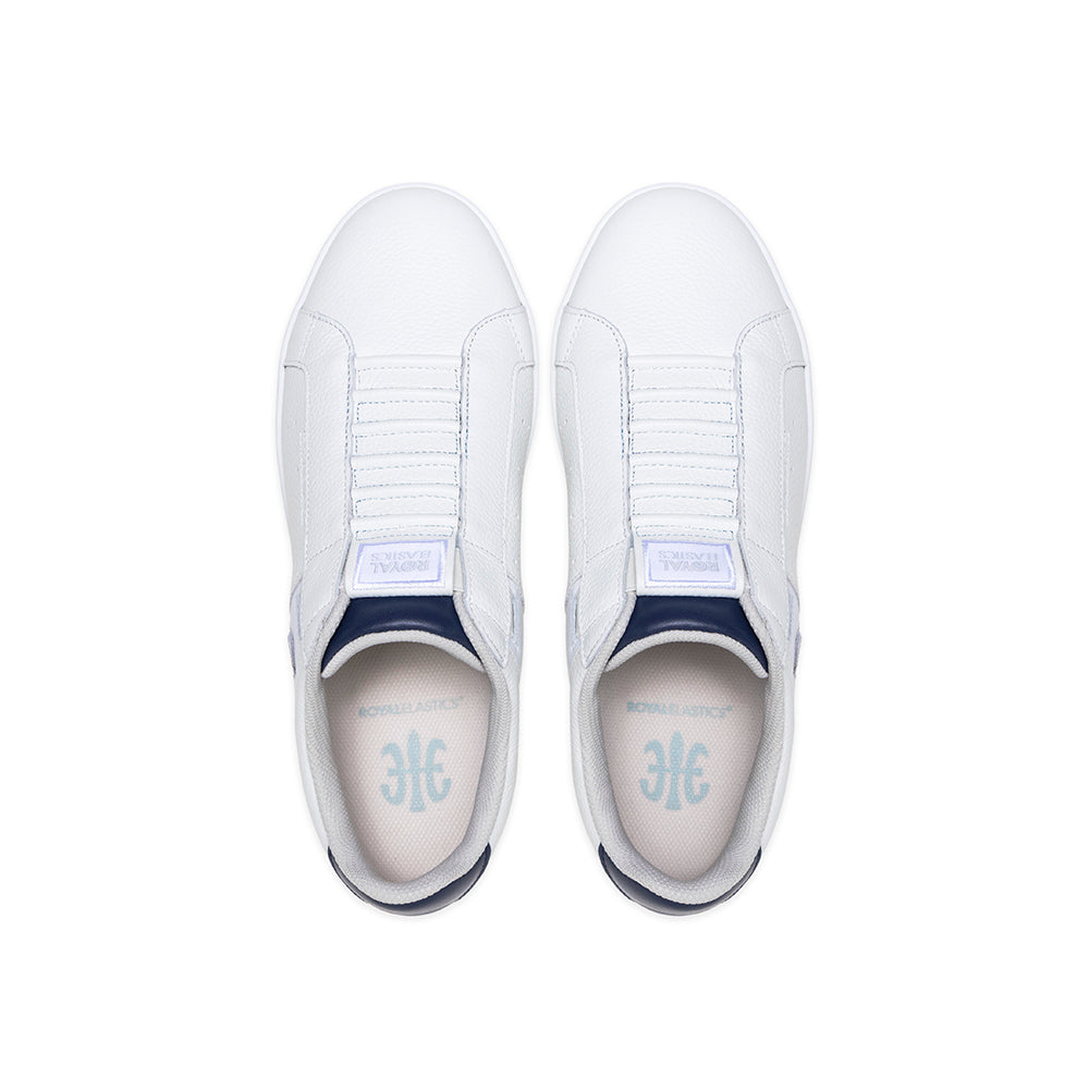 Men's Icon OG White Blue Logo Leather Sneakers
