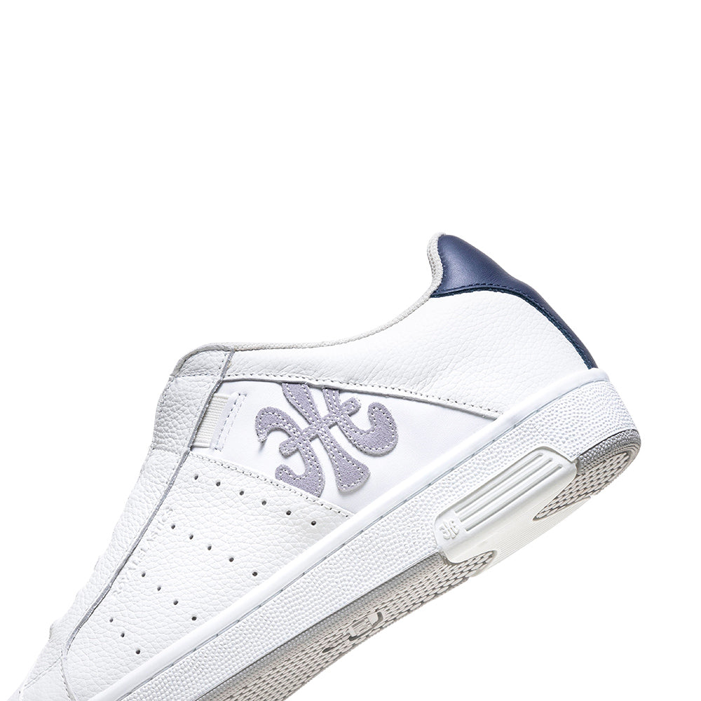 Men's Icon OG White Blue Logo Leather Sneakers