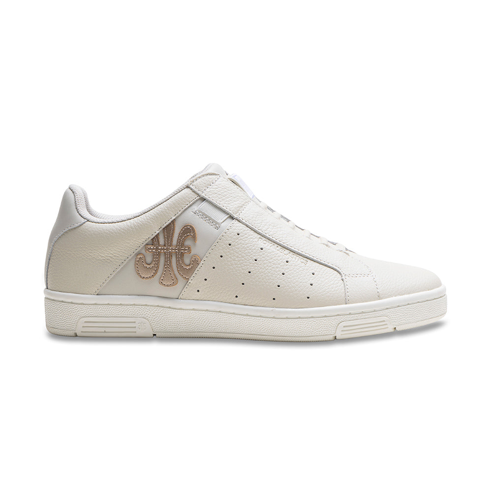 Men's Icon OG Beige Gold Logo Leather Sneakers