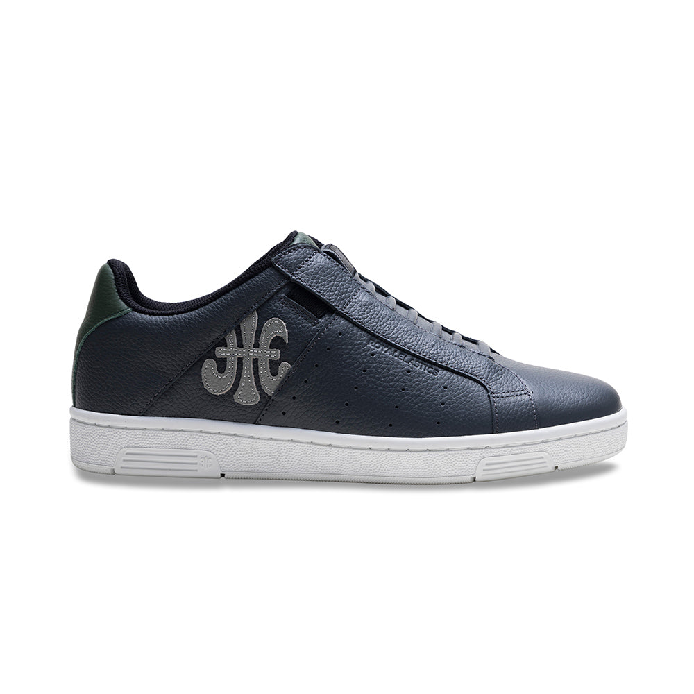 Men's Icon OG Gray Green Logo Leather Sneakers