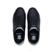 Men's Icon OG Black Gray Logo Leather Sneakers