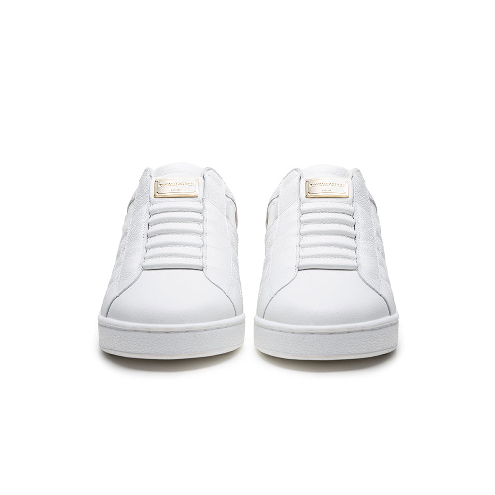 Men's Icon Lux White Black Leather Sneakers