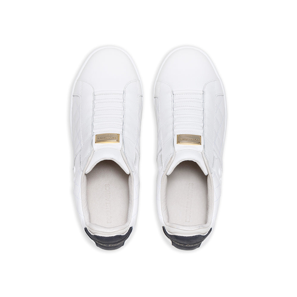 Men's Icon Lux White Black Leather Sneakers
