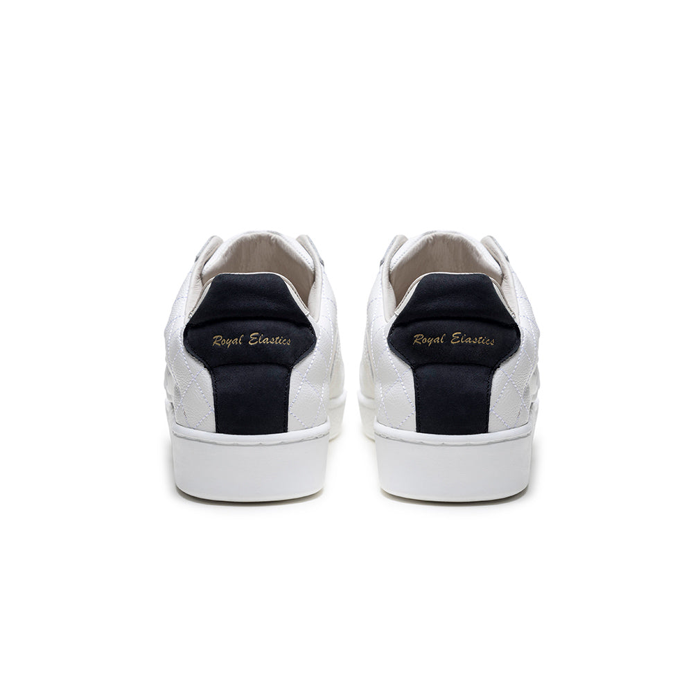 Men's Icon Lux White Black Leather Sneakers
