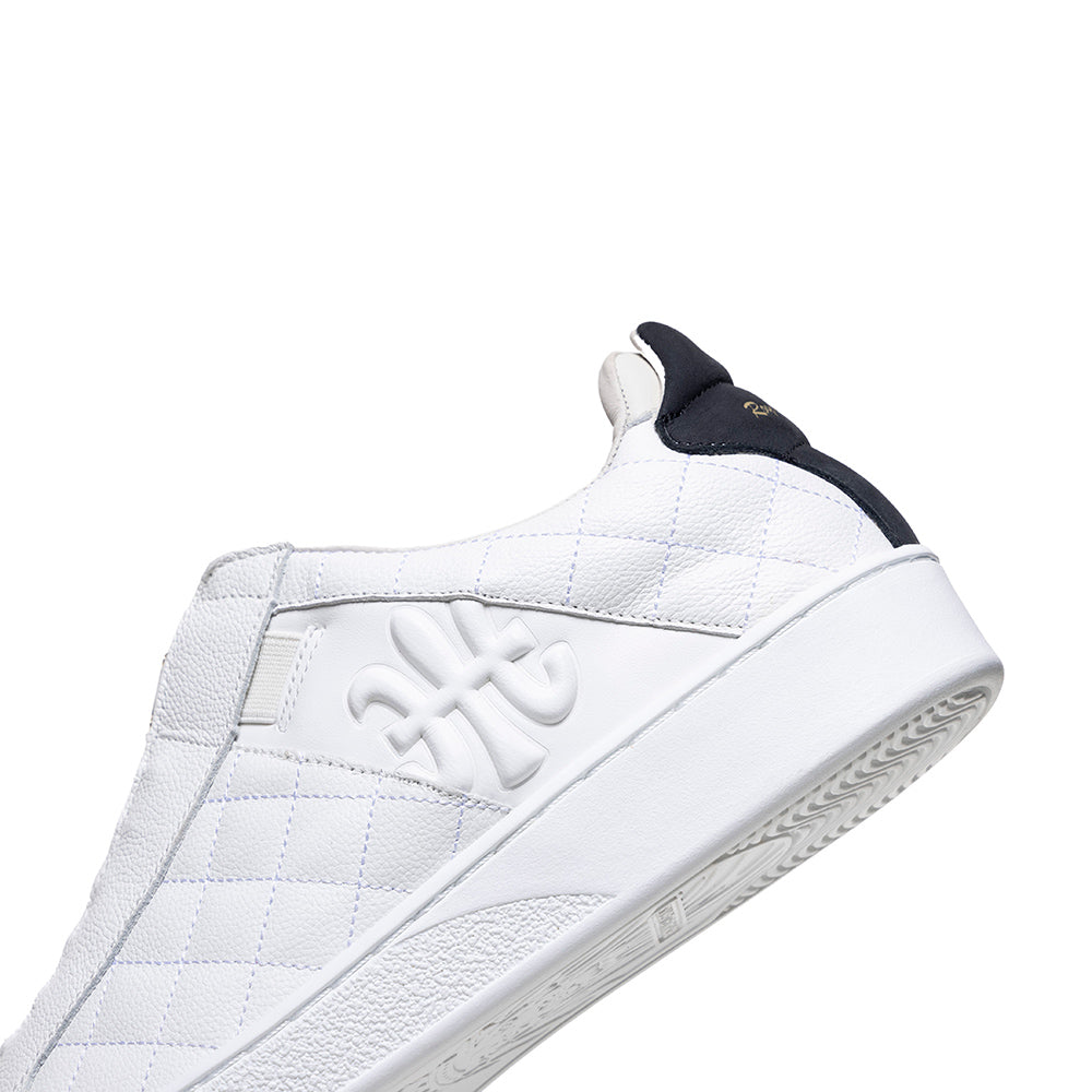 Men's Icon Lux White Black Leather Sneakers