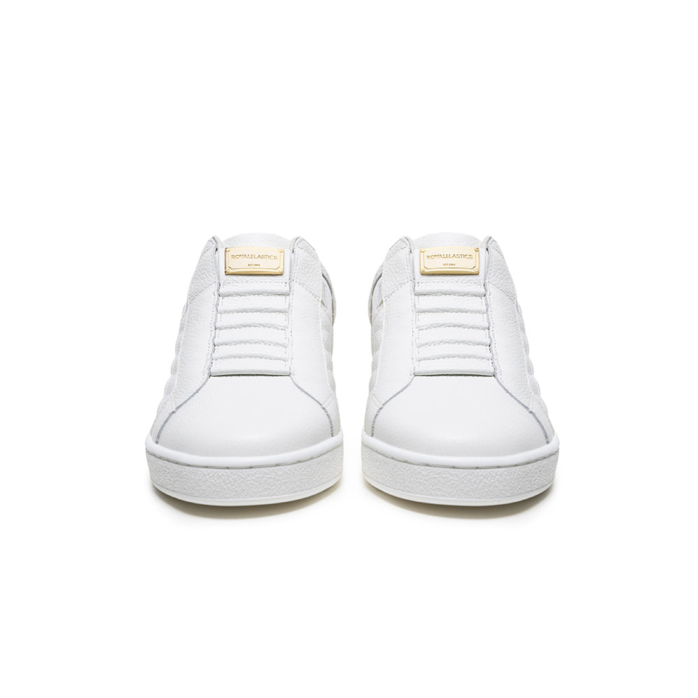 Men's Icon Lux White Blue Leather Sneakers