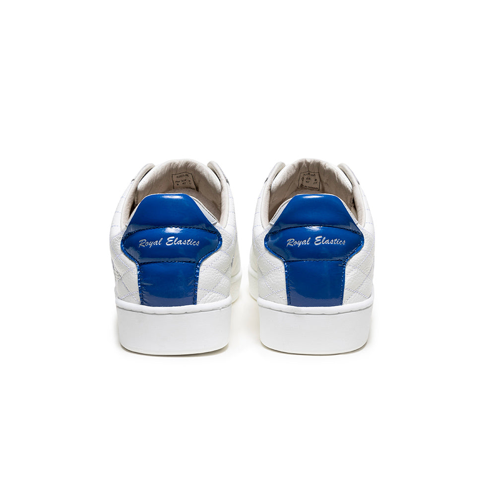 Men's Icon Lux White Blue Leather Sneakers