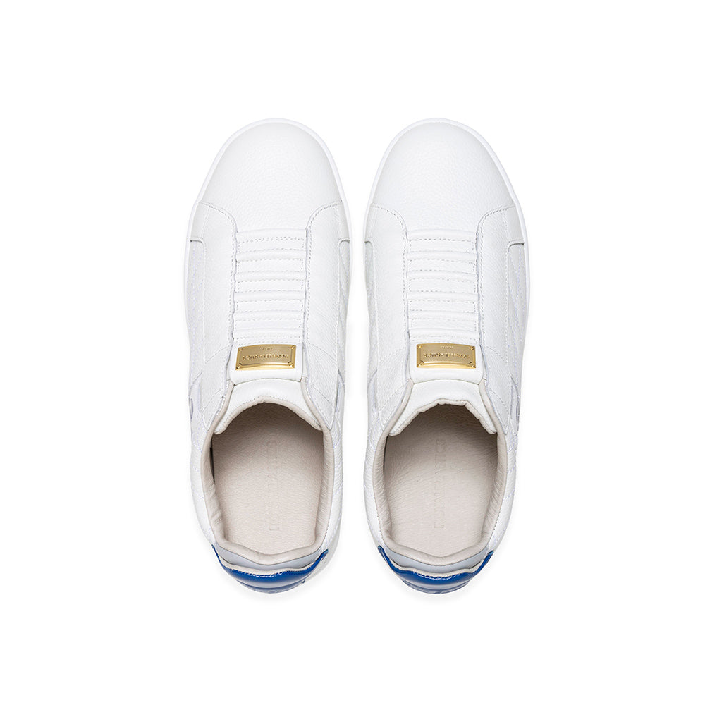 Men's Icon Lux White Blue Leather Sneakers