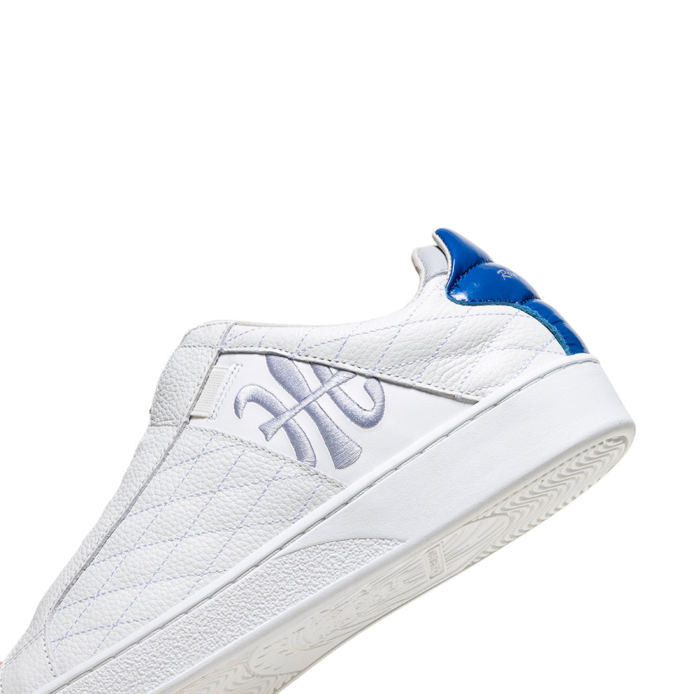 Men's Icon Lux White Blue Leather Sneakers