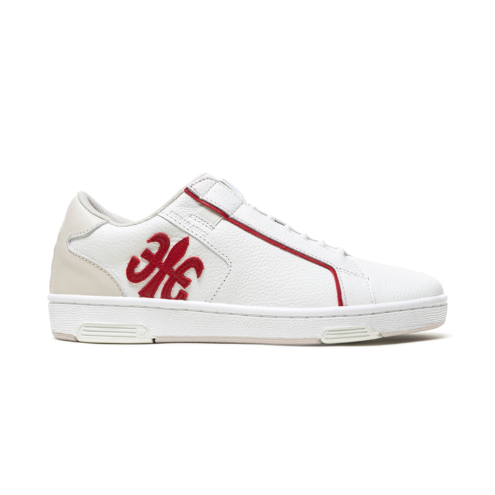 Men's Adelaide White Red Leather Sneakers