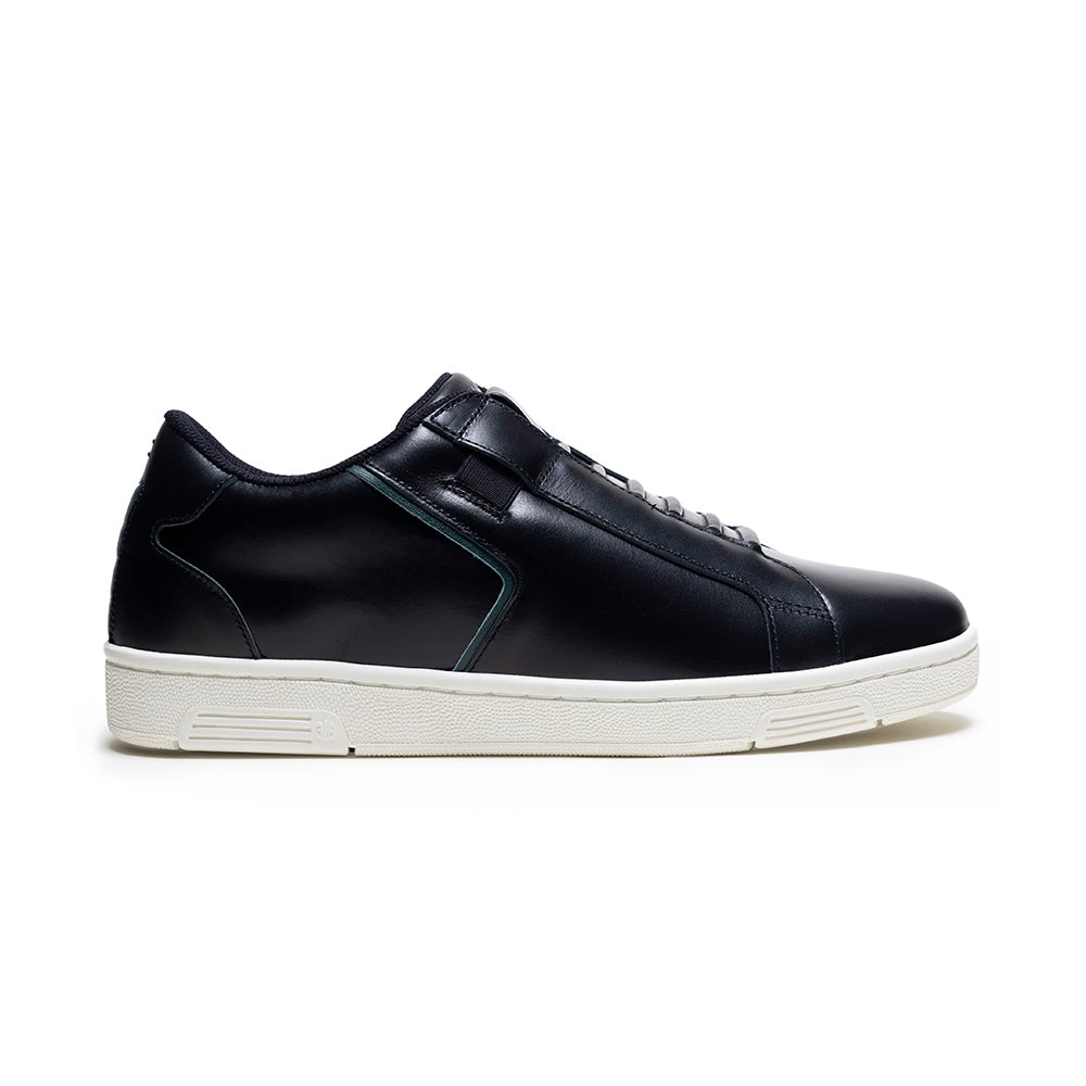 Men's Adelaide Black Green Leather Sneakers