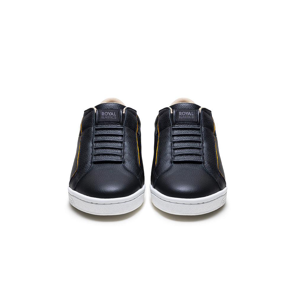Men's Adelaide Black Yellow Leather Sneakers