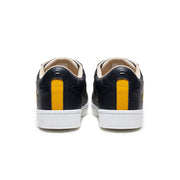 Men's Adelaide Black Yellow Leather Sneakers