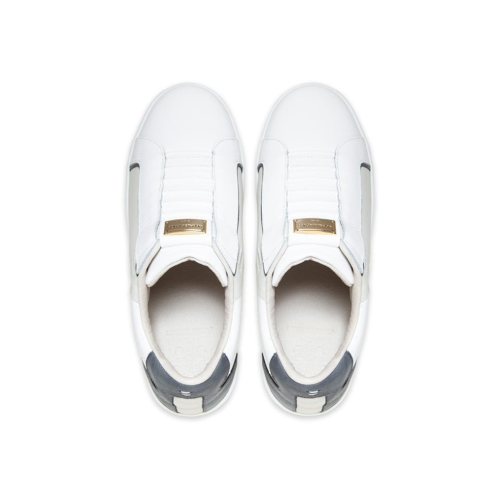 Men's Adelaide Lux White Gray Leather Sneakers