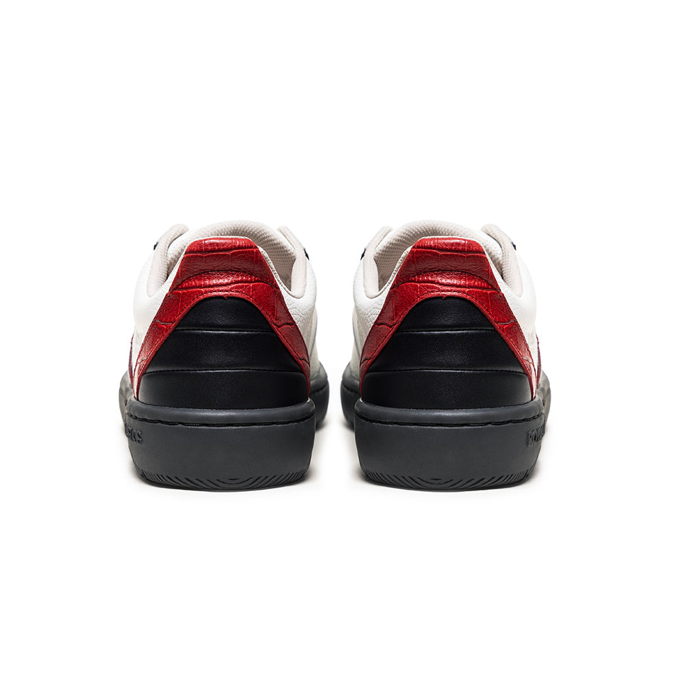 Men's Icon 2.0X White Red Black Leather Sneakers