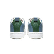 Men's Icon 2.0 White Blue Green Logo Leather Sneakers