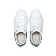 Men's Icon 2.0 White Blue Green Logo Leather Sneakers