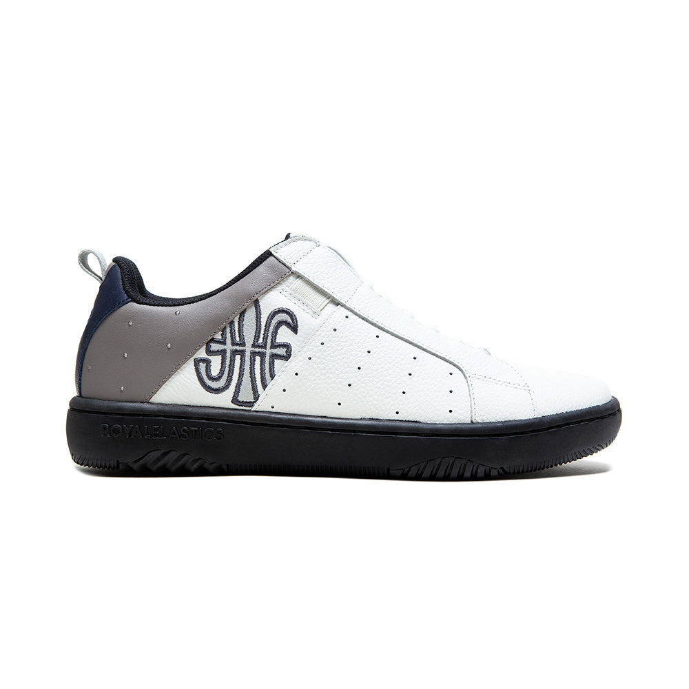Men's Icon 2.0 White Gray Black Logo Leather Sneakers