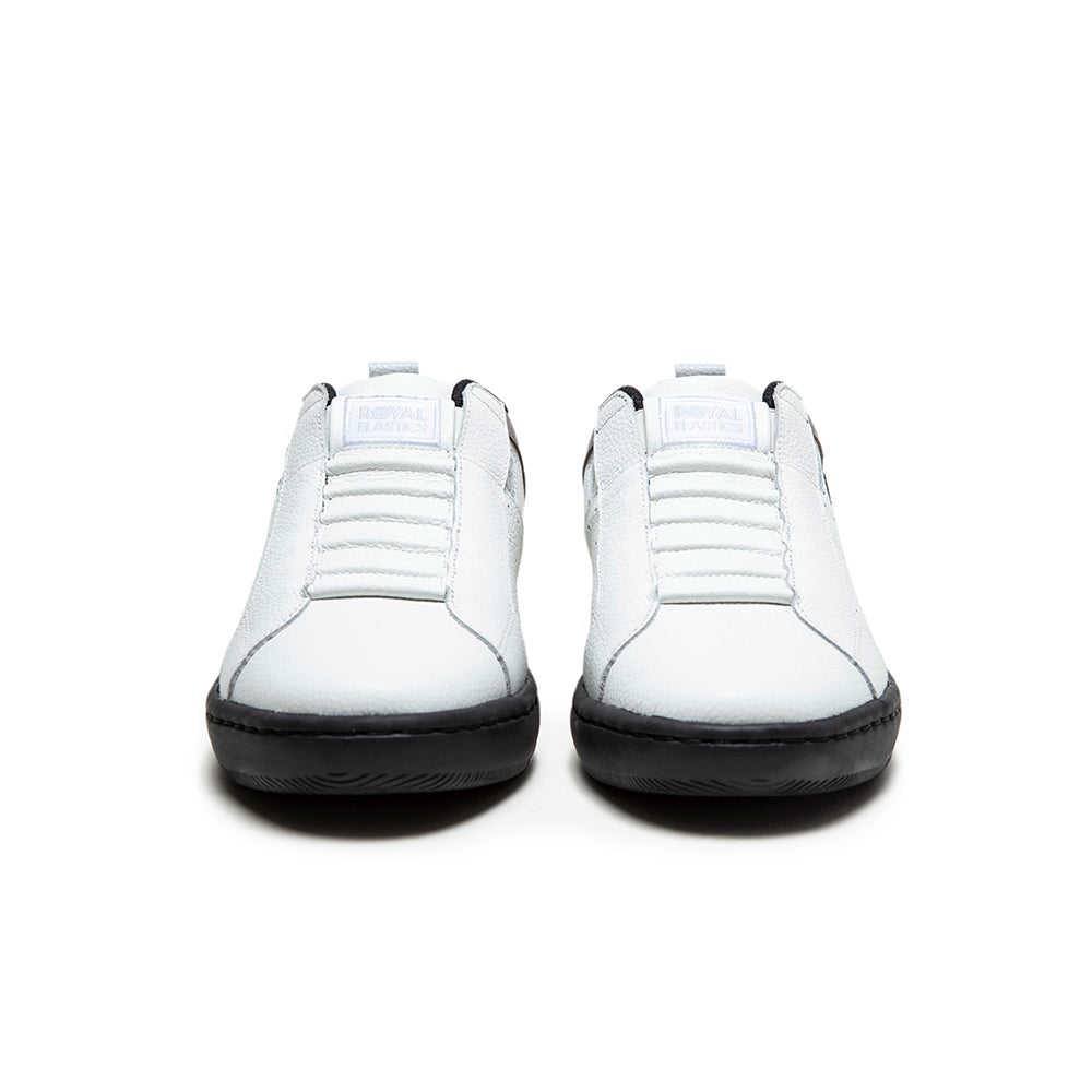 Men's Icon 2.0 White Gray Black Logo Leather Sneakers