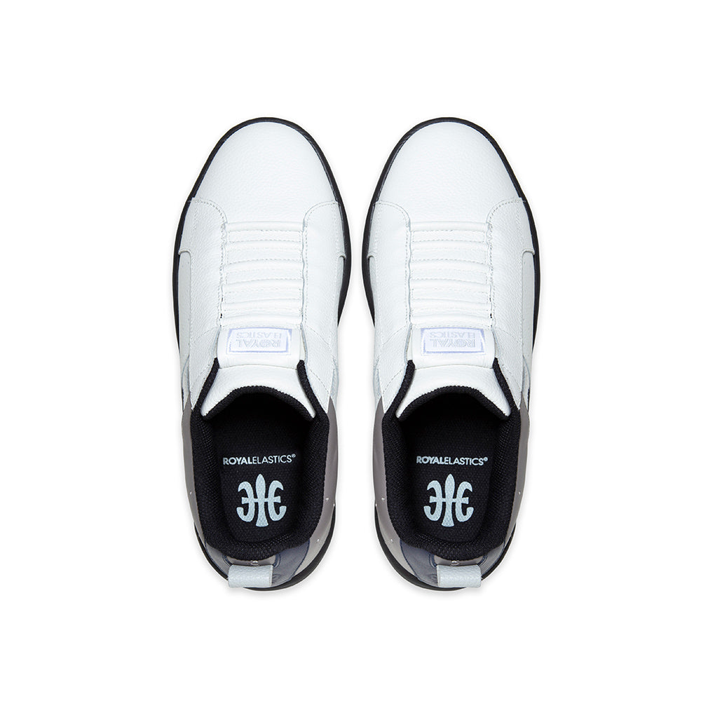Men's Icon 2.0 White Gray Black Logo Leather Sneakers