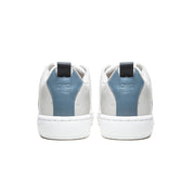 Men's Icon 2.0 White Gray Blue Logo Leather Sneakers