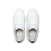 Men's Icon 2.0 White Gray Blue Logo Leather Sneakers