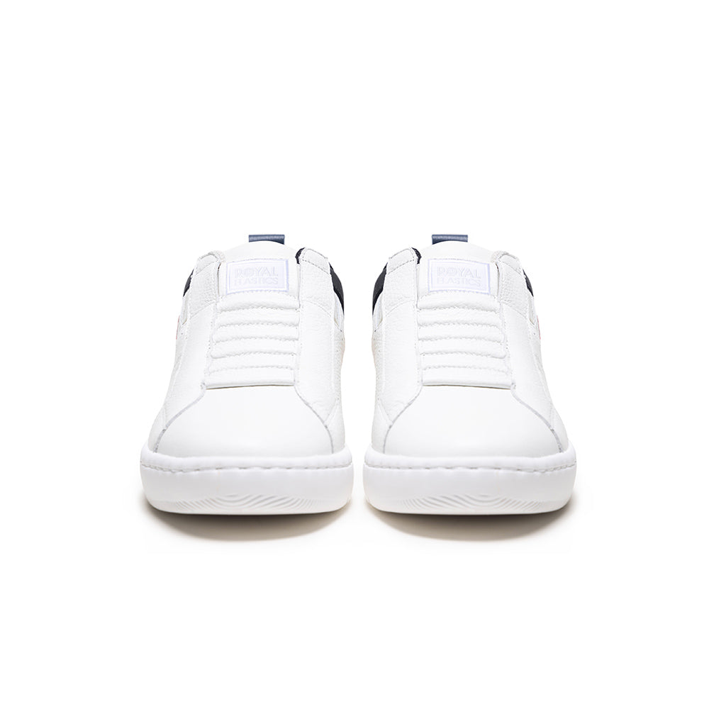 Men's Icon 2.0 White Black Red Logo Leather Sneakers