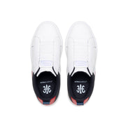 Men's Icon 2.0 White Black Red Logo Leather Sneakers
