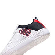 Men's Icon 2.0 White Black Red Logo Leather Sneakers
