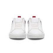 Men's Icon 2.0 White Blue Red Logo Leather Sneakers
