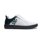 Men's Icon 2.0 White Green Black Logo Leather Sneakers