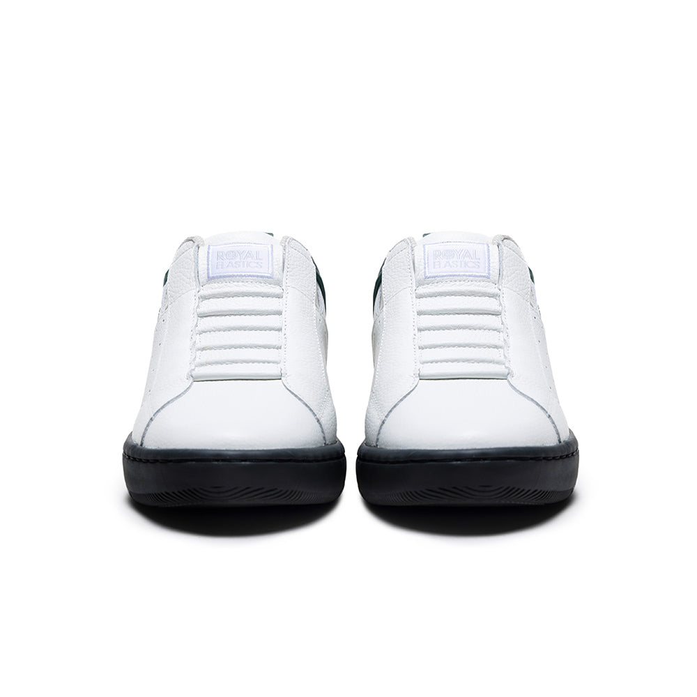 Men's Icon 2.0 White Green Black Logo Leather Sneakers